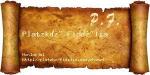 Platzkó Fidélia névjegykártya